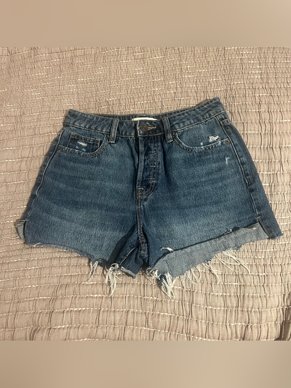Women's Hidden Blue Distressed Denim Jean Shorts sz S